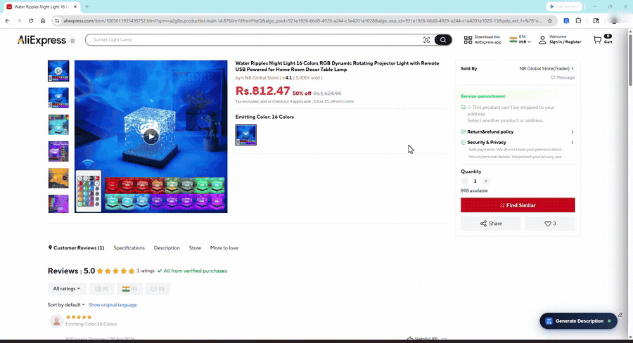 DropScribe generating a full product listing from AliExpress in seconds